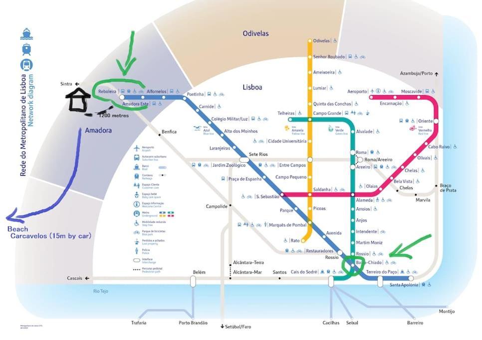 Enjoy Lisbon Cascais Sintra 1200 Metres To Metro Blue Line Sintra Rail Line Free Parking Apartment Amadora Luaran gambar